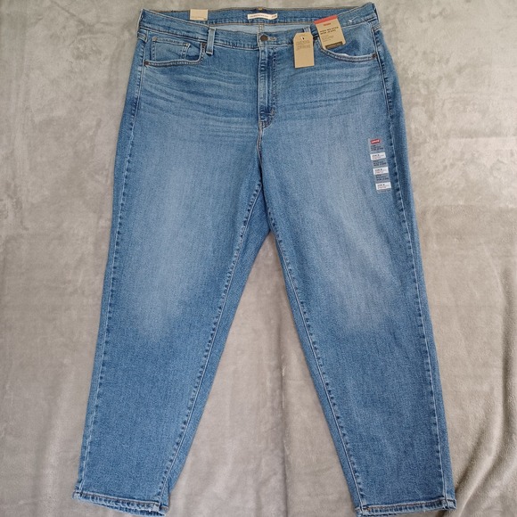 Levi's Denim - NWT Levis High Waisted Mom Jeans 42x28  Relaxed Tapered Leg Blue‎ Sz 20WClassic